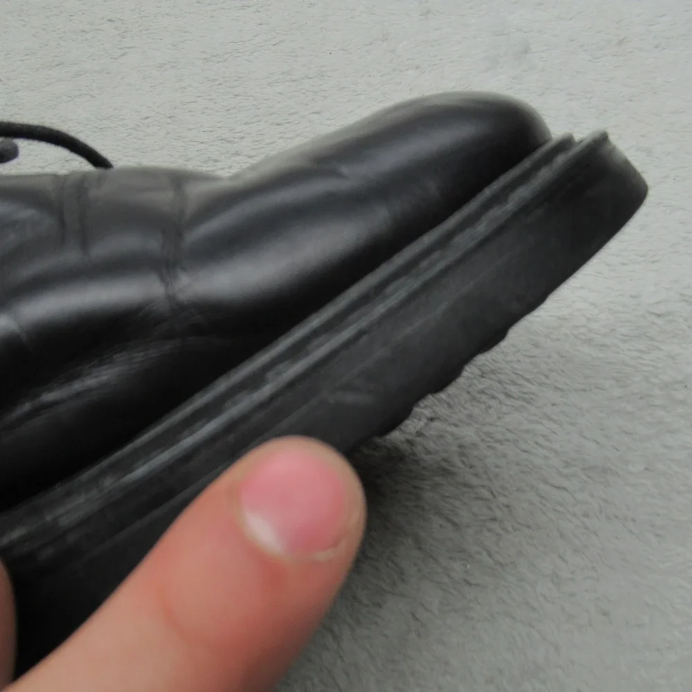 Kenneth Cole Mens 8 Dress Shoes Black Leather Oxfords Lace Up‎ Italy VTG EU41